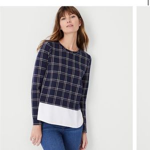 Plaid Layered Mixed Media Top